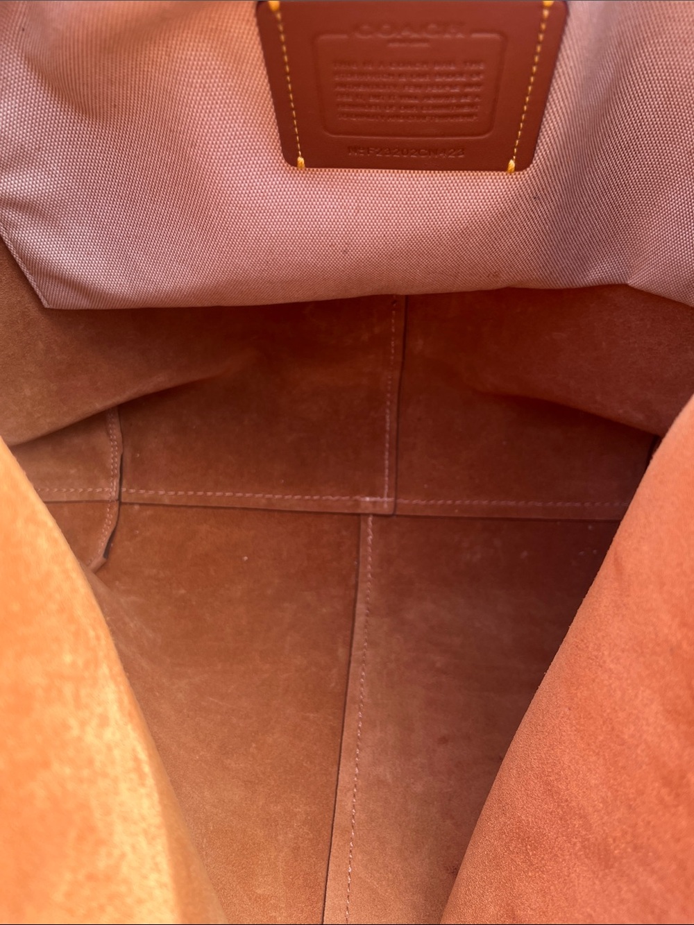 Coach Two-Tone Beige and Cream Leather Tote - Picture 15 of 15